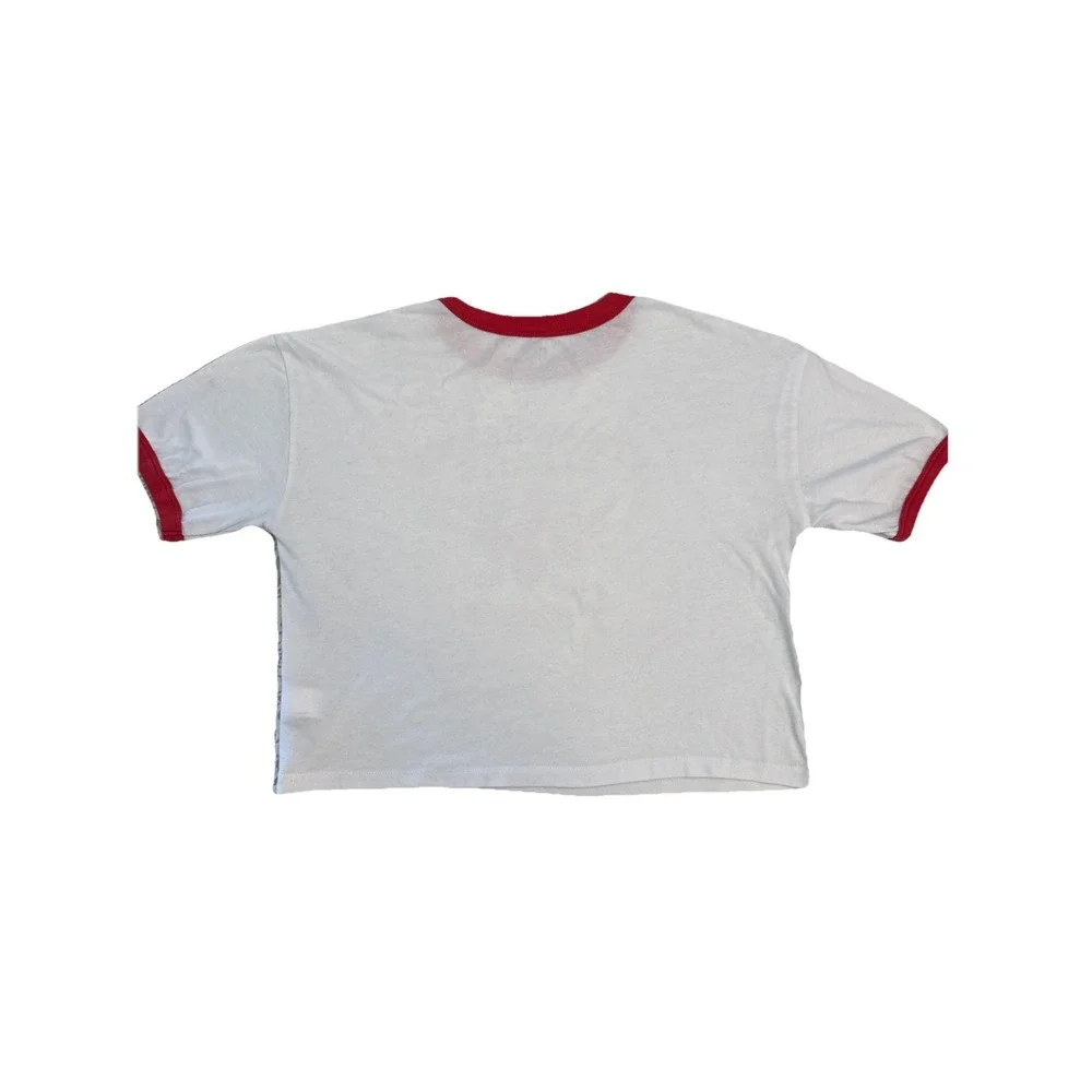 Gap Shirt Teen 10 White Red Beatles Strawberry Fields Ringer Easy T Cropped